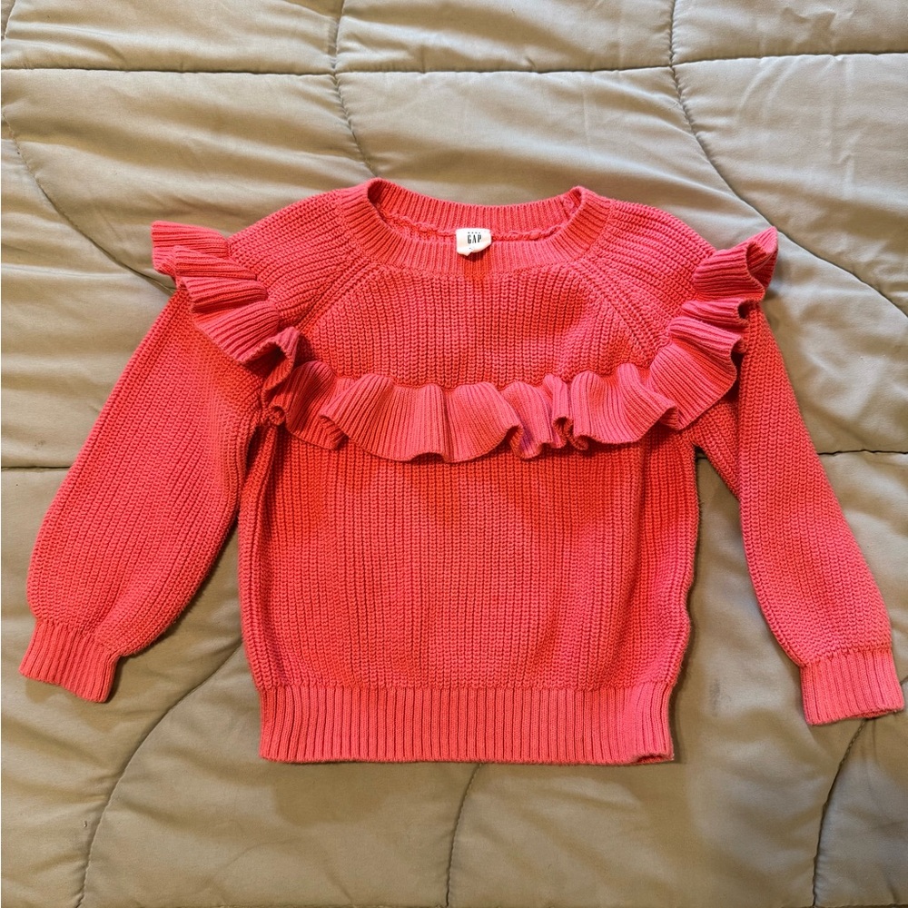Baby GAP Pink Knit Sweater with ruffles